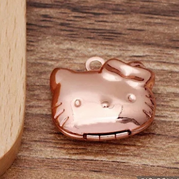 Rose Gold Hello Kitty Locket Necklace Pendant Charm - Picture 3 of 6